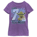 Girl's Star Wars Yoda Turn You Must Rebel Logo Portrait T-Shirt