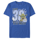 Men's Star Wars Yoda Turn 30 You Must Rebel Logo Portrait T-Shirt