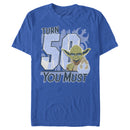 Men's Star Wars Yoda Turn 50 You Must Rebel Logo Portrait T-Shirt