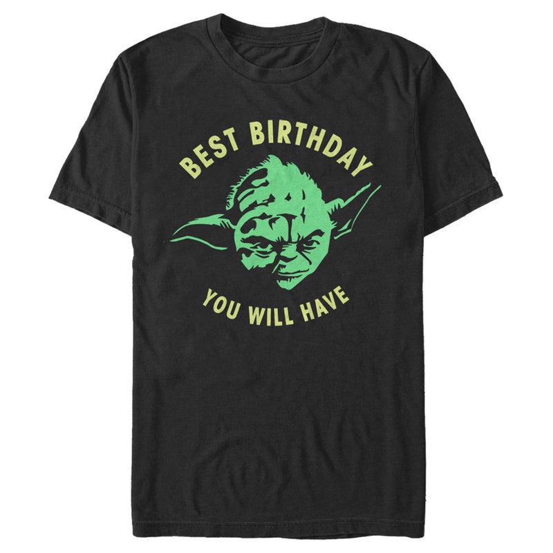 Men's Star Wars Yoda Best Birthday You Will Have Stencil T-Shirt