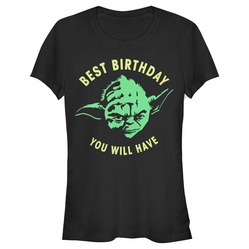 Junior's Star Wars Yoda Best Birthday You Will Have Stencil T-Shirt