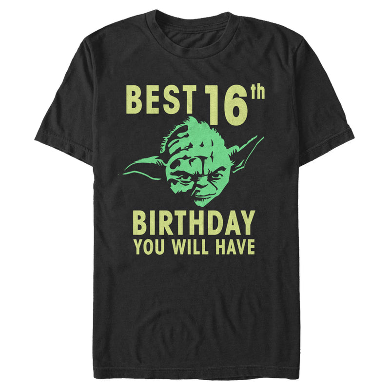 Men's Star Wars Yoda Best 16th Birthday You Will Have Stencil T-Shirt