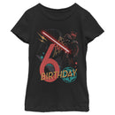Girl's Star Wars Darth Vader 6th Birthday Abstract Background T-Shirt