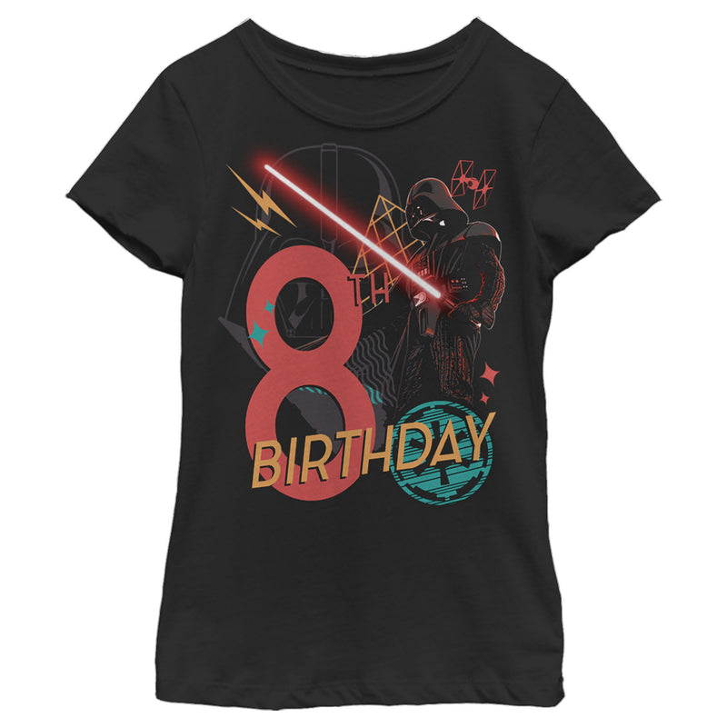 Girl's Star Wars Darth Vader 8th Birthday Abstract Background T-Shirt