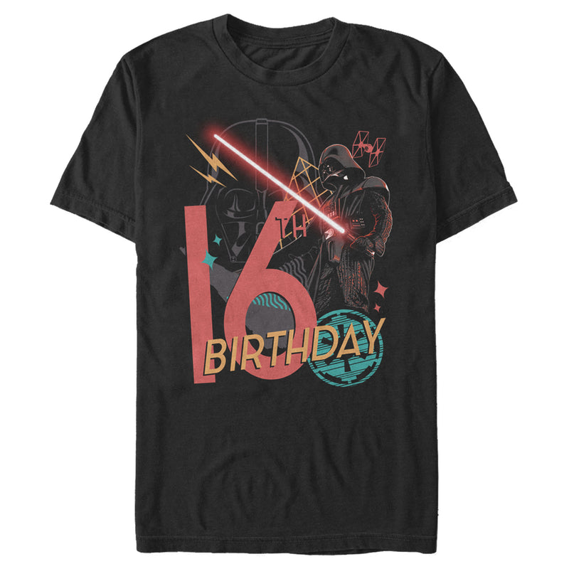 Men's Star Wars Darth Vader 16th Birthday Abstract Background T-Shirt