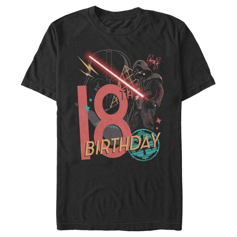 Men's Star Wars Darth Vader 18th Birthday Abstract Background T-Shirt