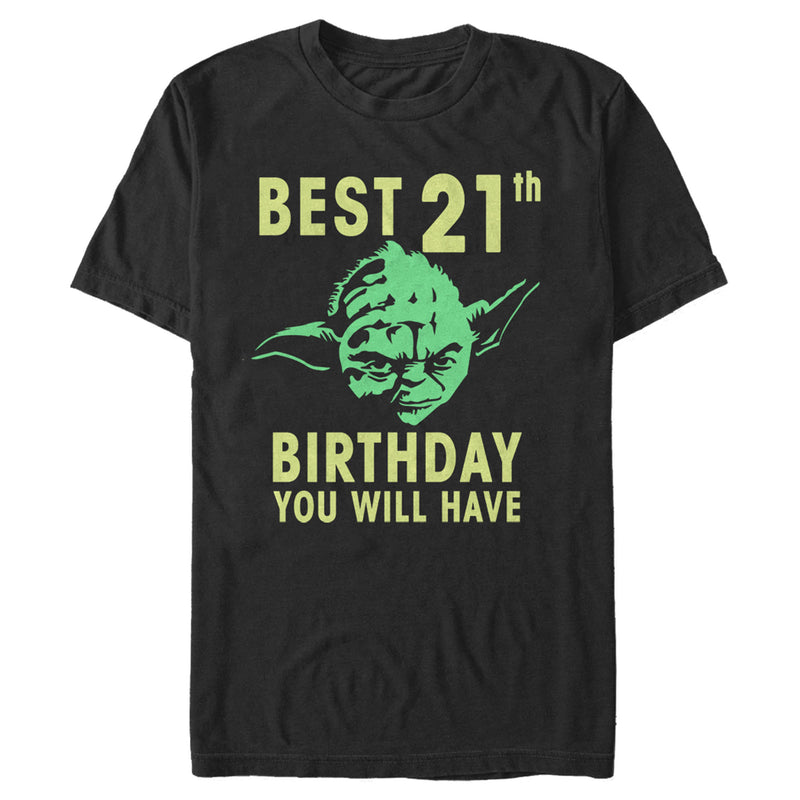 Men's Star Wars Yoda Best 21st Birthday You Will Have Stencil T-Shirt