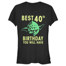 Junior's Star Wars Yoda Best 40th Birthday You Will Have Stencil T-Shirt