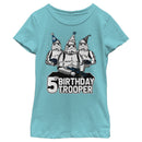 Girl's Star Wars Stormtrooper Party Hats Trio 5th Birthday Trooper T-Shirt