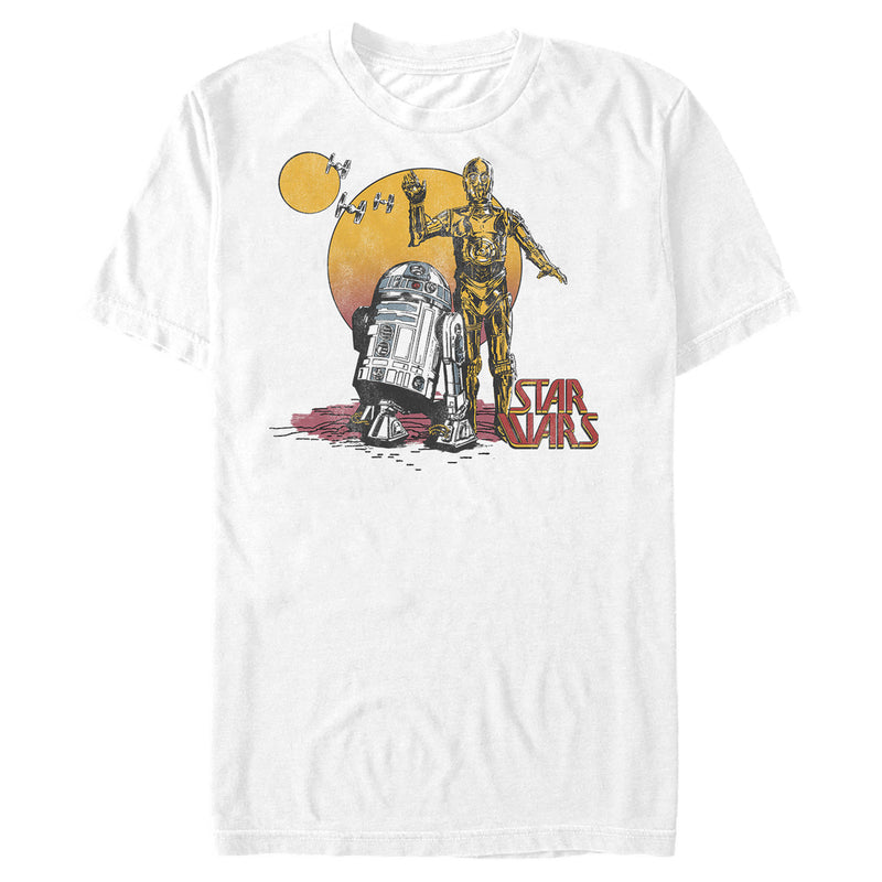 Men's Star Wars C-3PO and R2-D2 Sunset T-Shirt