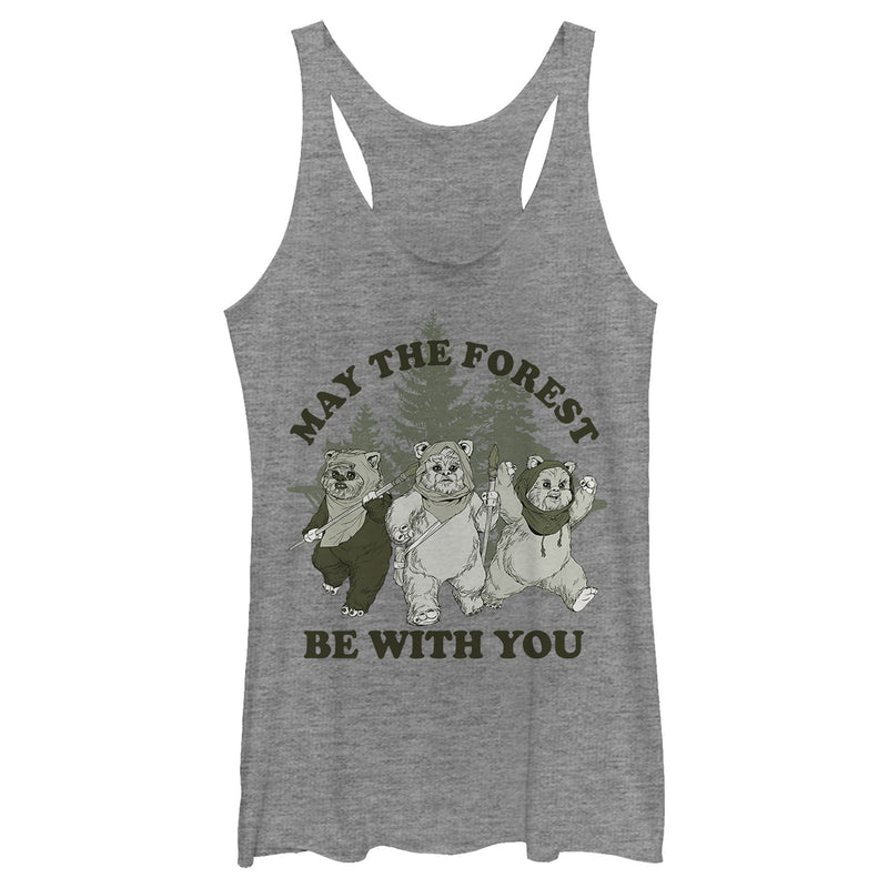 Women's Star Wars Ewok May The Forest Racerback Tank Top