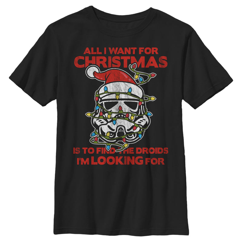 Boy's Star Wars Find Droids for Christmas T-Shirt