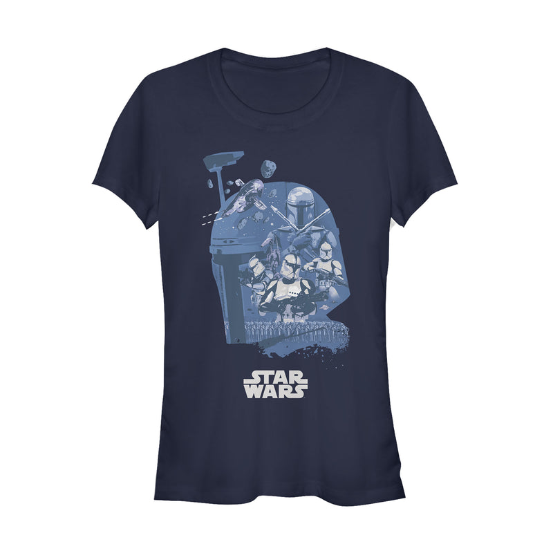 Junior's Star Wars Unifying Boba Fett Collage T-Shirt
