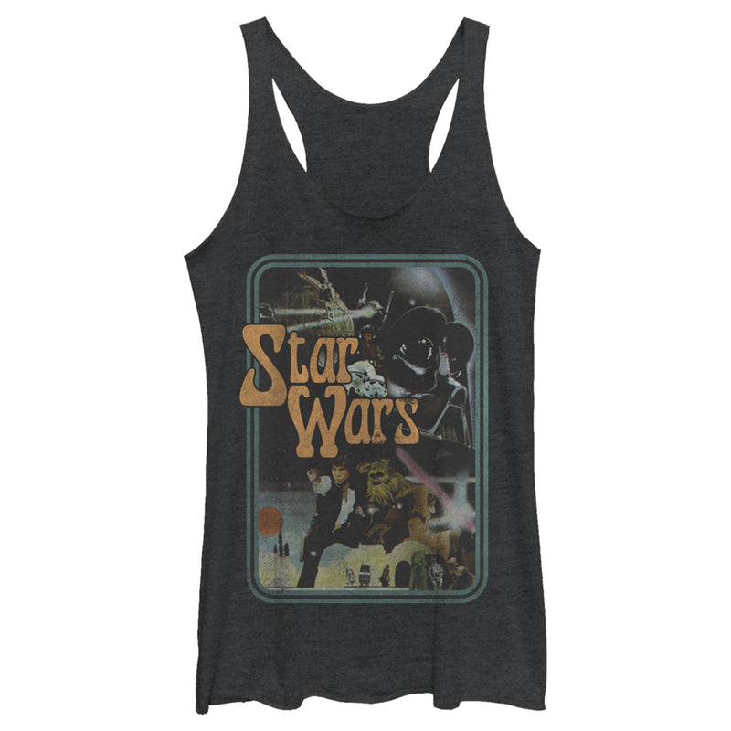 Women's Star Wars Retro Airbrush Collage Racerback Tank Top