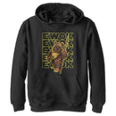 Boy's Star Wars Ewok Stacked Yellow Text Pull Over Hoodie