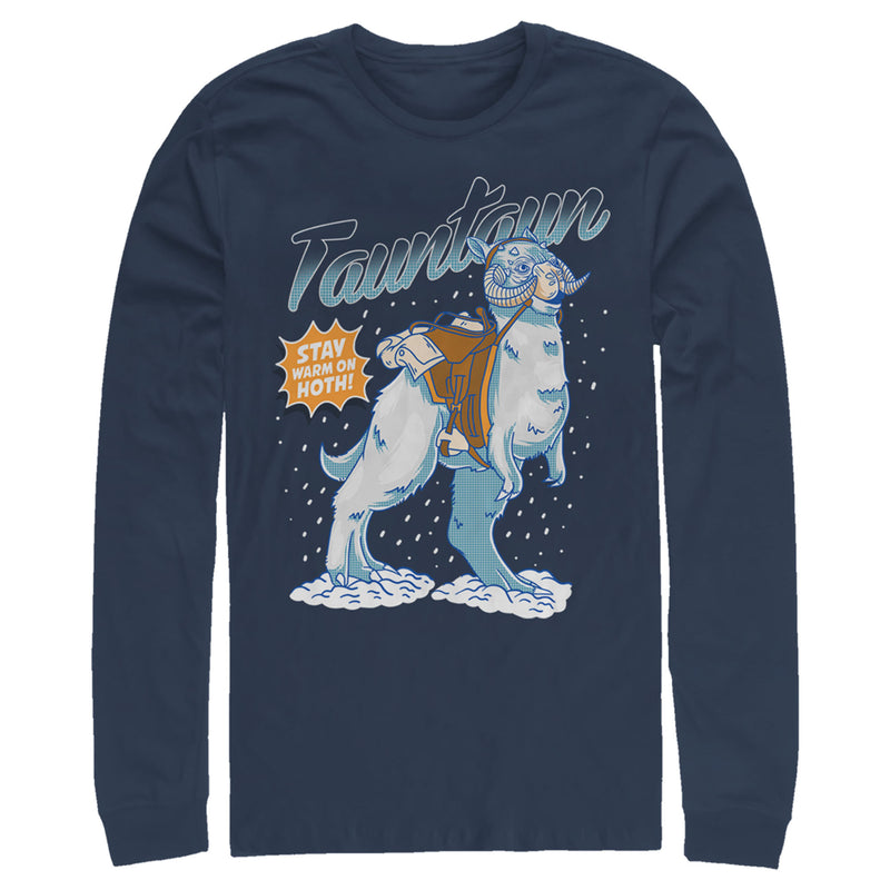 Men's Star Wars Tauntaun Stay Warm On Hoth Comic Portrait Long Sleeve Shirt