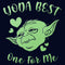 Junior's Star Wars Valentine's Day Yoda Best One for Me T-Shirt