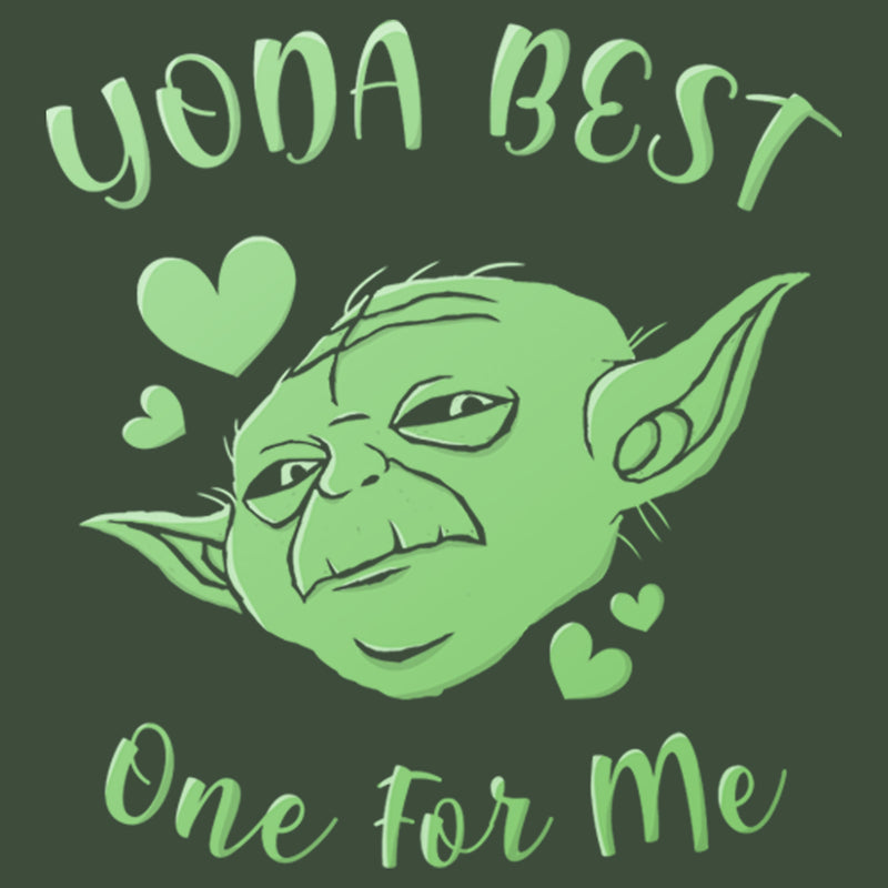 Junior's Star Wars Valentine's Day Yoda Best One for Me Festival Muscle Tee