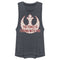 Junior's Star Wars The Force Is Strong Valentine Rebel Logo Festival Muscle Tee