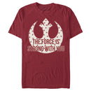 Men's Star Wars The Force Is Strong Valentine Rebel Logo T-Shirt