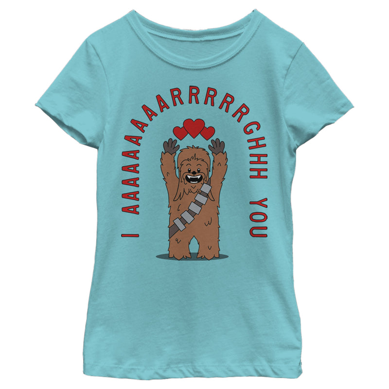 Girl's Star Wars Chewie Valentine I Aaaaarrrgh You T-Shirt