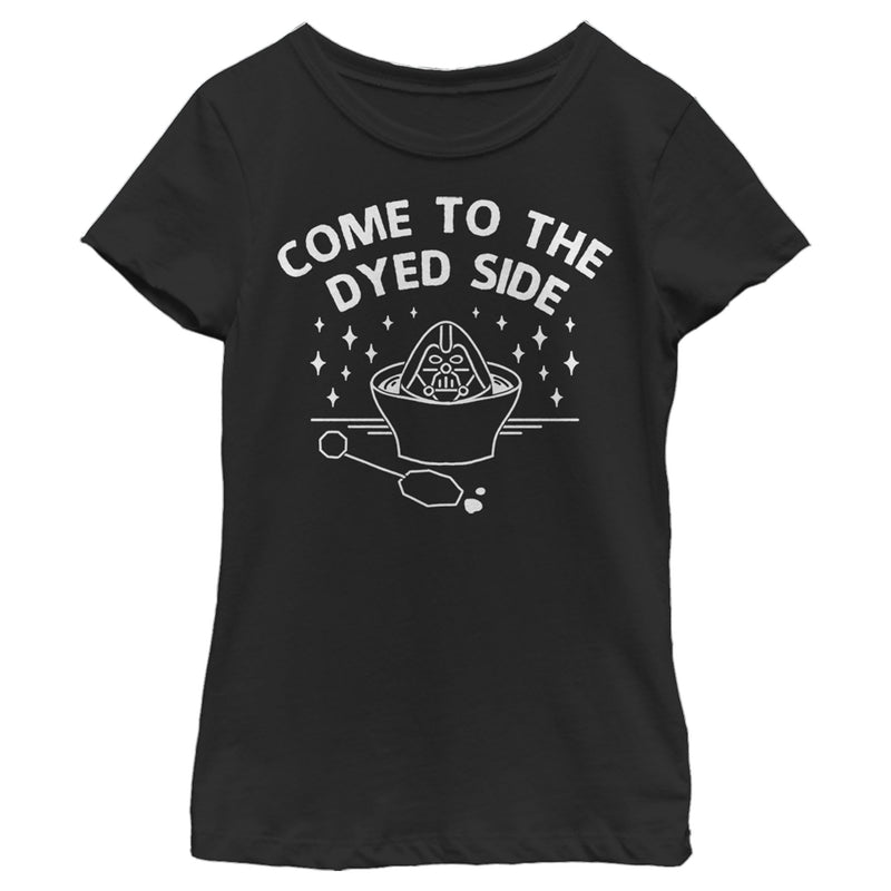 Girl's Star Wars Easter Come To The Dyed Side Text T-Shirt