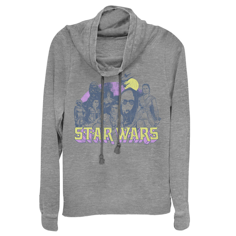 Junior's Star Wars: The Rise of Skywalker Vintage Collage Cowl Neck Sweatshirt