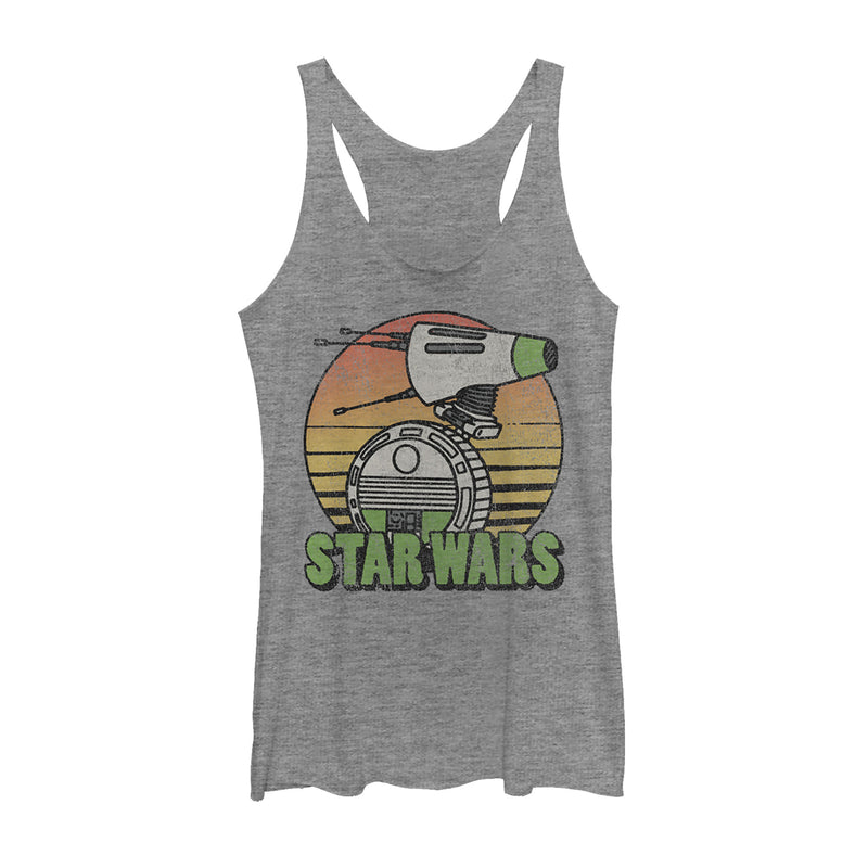 Women's Star Wars: The Rise of Skywalker Retro D-0 Sunset Racerback Tank Top