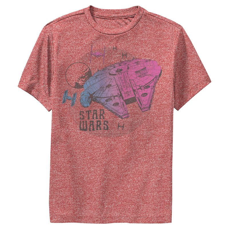 Boy's Star Wars: The Rise of Skywalker Ombre Millennium Falcon Performance Tee