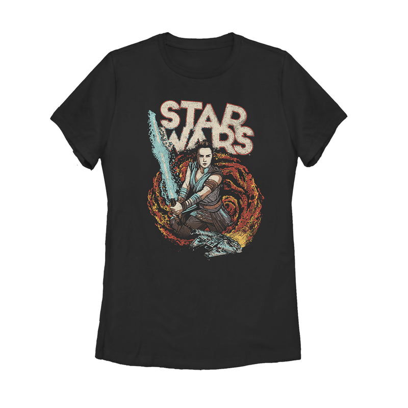 Women's Star Wars: The Rise of Skywalker Rey Retro Swirl T-Shirt