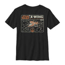 Boy's Star Wars: The Rise of Skywalker X-Wing Schematic Frame T-Shirt