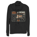 Junior's Star Wars: The Rise of Skywalker X-Wing Schematic Frame Cowl Neck Sweatshirt