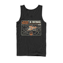 Men's Star Wars: The Rise of Skywalker X-Wing Schematic Frame Tank Top
