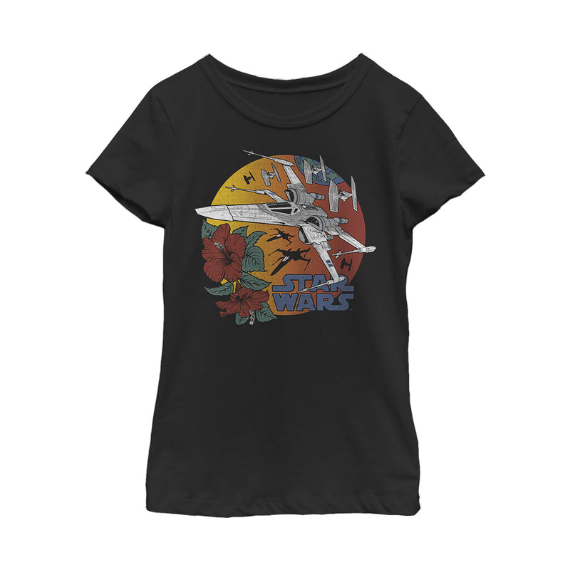 Girl's Star Wars: The Rise of Skywalker Tropical X-Wing T-Shirt
