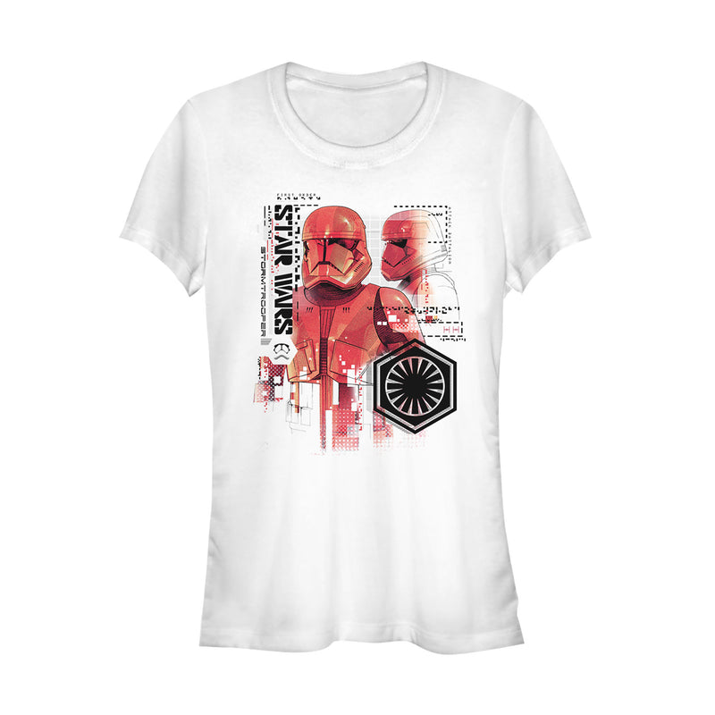 Junior's Star Wars: The Rise of Skywalker Sith Trooper Schematic Detail T-Shirt