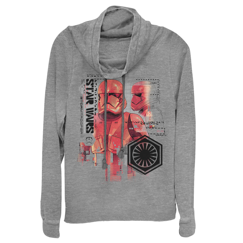 Junior's Star Wars: The Rise of Skywalker Sith Trooper Schematic Detail Cowl Neck Sweatshirt