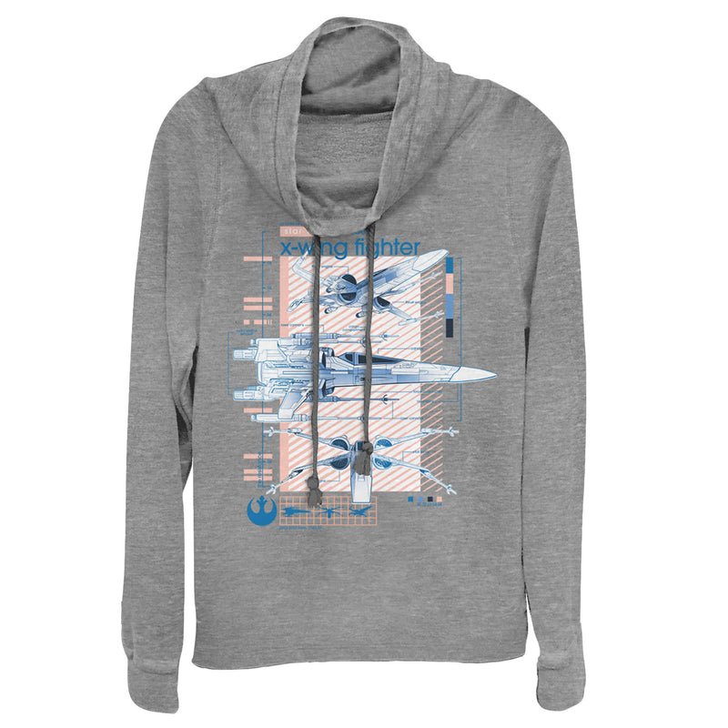 Junior's Star Wars: The Rise of Skywalker X-Wing Details Cowl Neck Sweatshirt