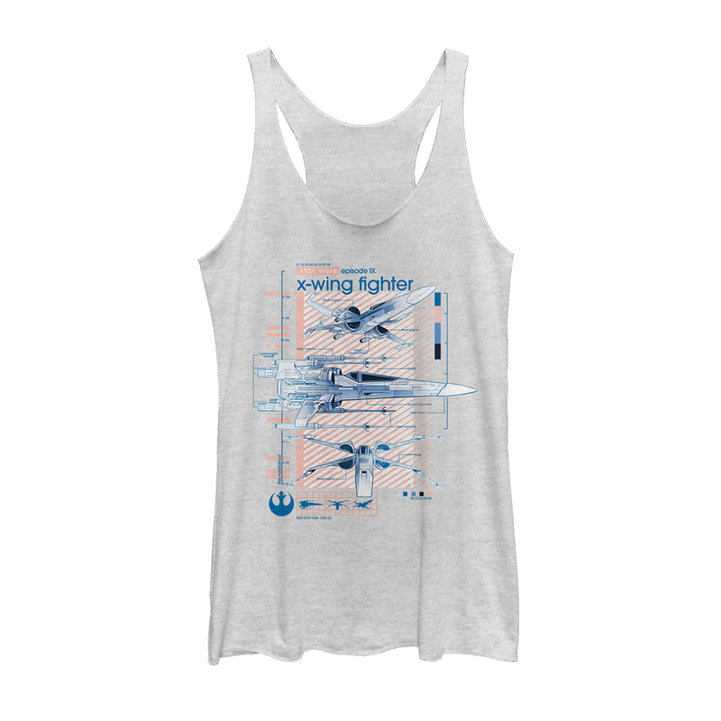 Women's Star Wars: The Rise of Skywalker X-Wing Details Racerback Tank Top