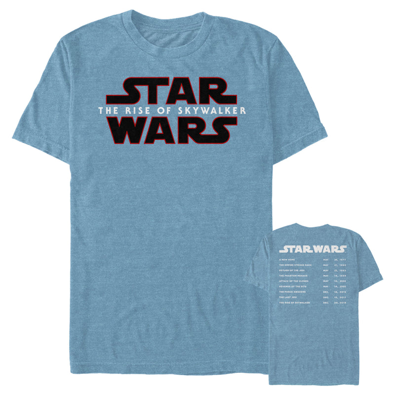 Men's Star Wars: The Rise of Skywalker Movie Premieres List T-Shirt