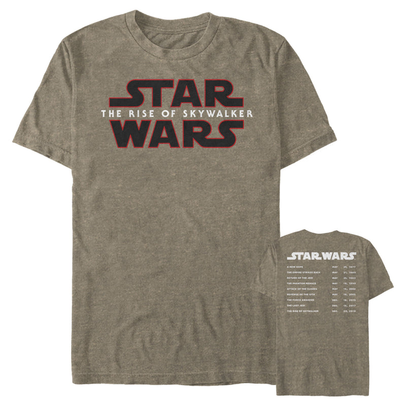 Men's Star Wars: The Rise of Skywalker Movie Premieres List T-Shirt