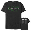 Men's Star Wars: The Rise of Skywalker Movie List T-Shirt