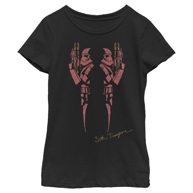 Girl's Star Wars: The Rise of Skywalker Sith Trooper Inkblot T-Shirt