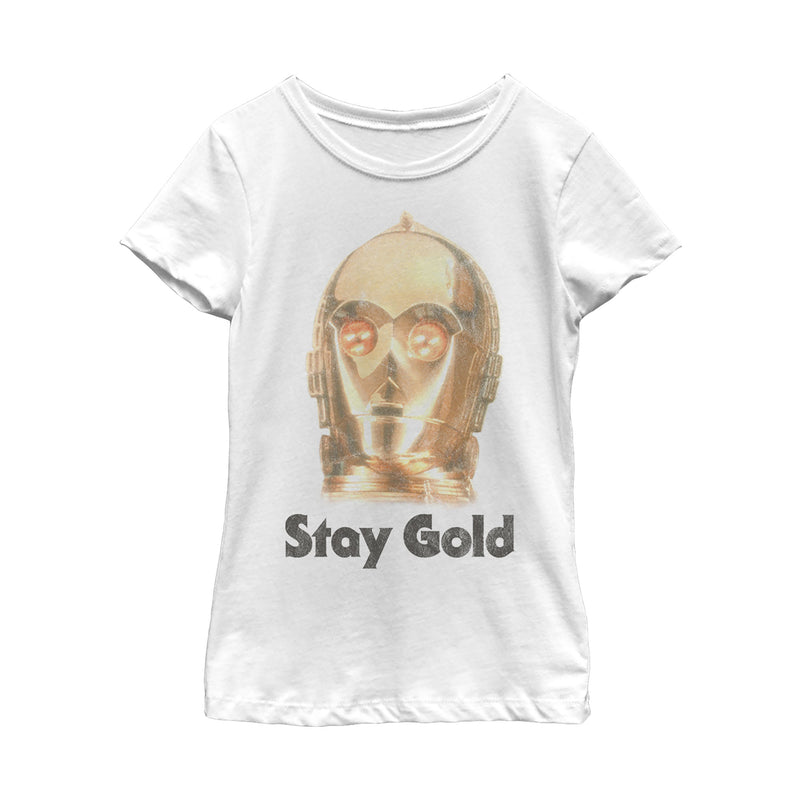 Girl's Star Wars: The Rise of Skywalker C-3PO Stay Gold T-Shirt