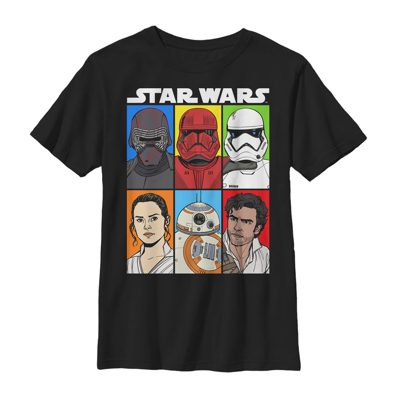 Boy's Star Wars: The Rise of Skywalker Character Grid T-Shirt