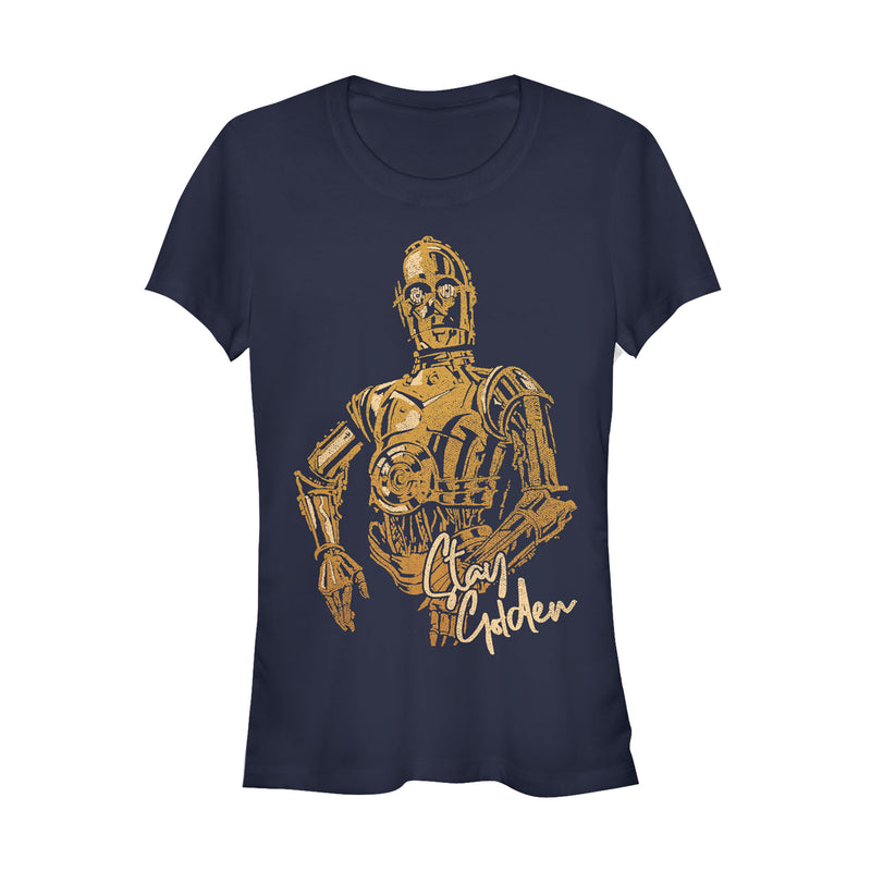 Junior's Star Wars: The Rise of Skywalker C-3PO Stay Golden T-Shirt