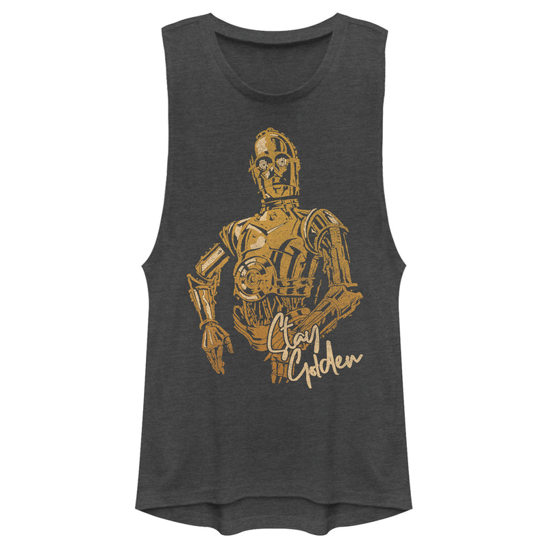 Junior's Star Wars: The Rise of Skywalker C-3PO Stay Golden Festival Muscle Tee