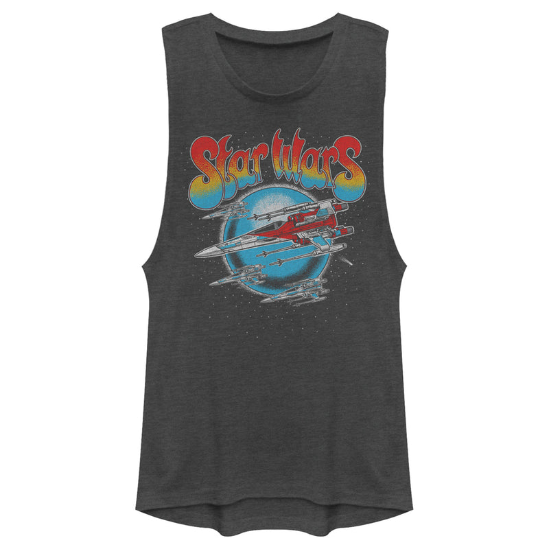 Junior's Star Wars: The Rise of Skywalker Groovy Flight Festival Muscle Tee