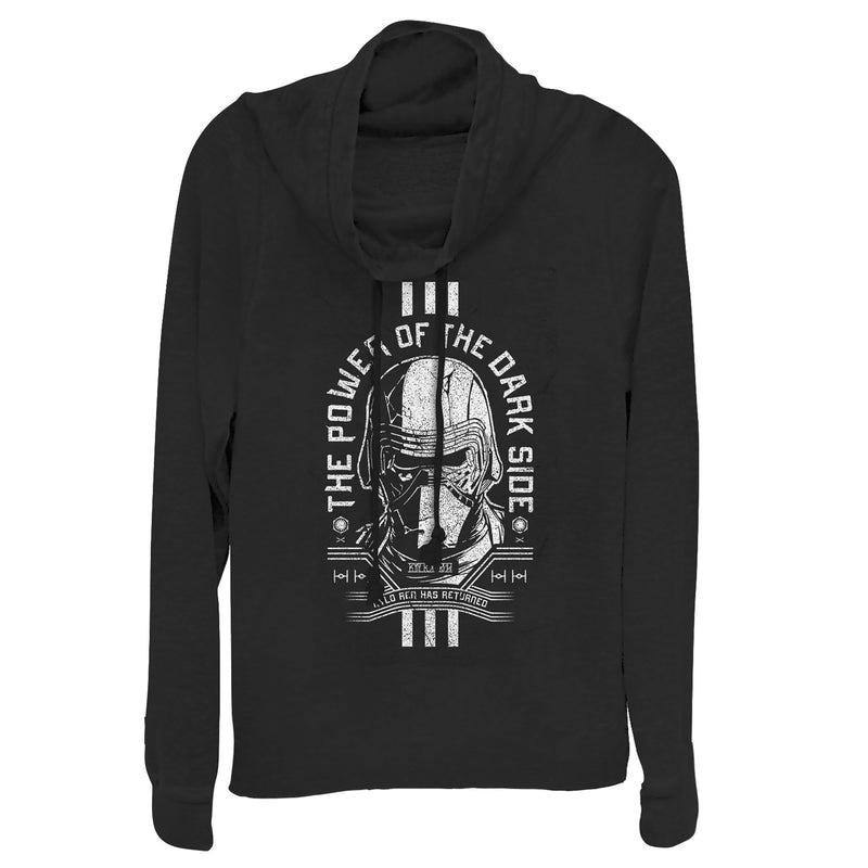 Junior's Star Wars: The Rise of Skywalker Cracked Kylo Cowl Neck Sweatshirt