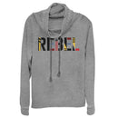 Junior's Star Wars: The Rise of Skywalker Rebel Text Cowl Neck Sweatshirt