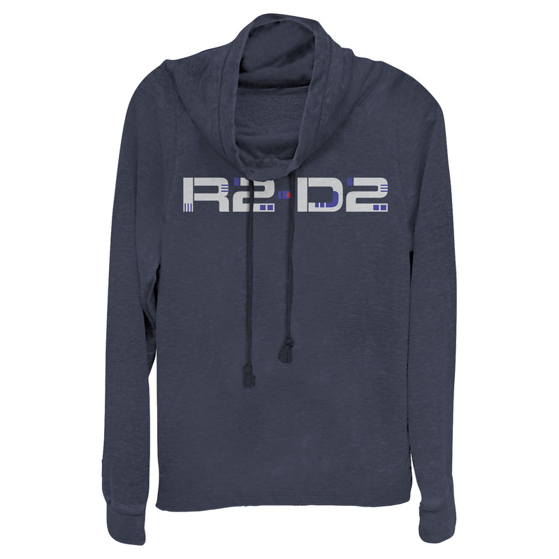 Junior's Star Wars: The Rise of Skywalker R2-D2 Text Cowl Neck Sweatshirt